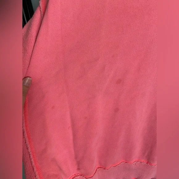 Aerie Neon Pink V-Neck Distressed Super Oversized Sweatshirt. Women's L READ - Picture 5 of 10